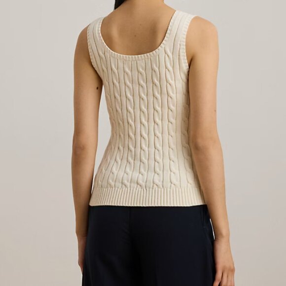 Cable-Knit Sleeveless Sweater S - Picture 5 of 13